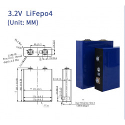 Baterie LiFePO4 3.2V - 135 Ah - rozměry článku