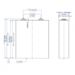Baterie LiFePO4 3.2V - 280 Ah - rozměry