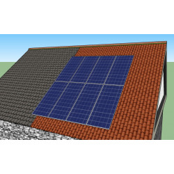 Konstrukce pro šikmou střechu s krytinou CAPACCO (háky pod šablonami) - 2x4 - 4,5m