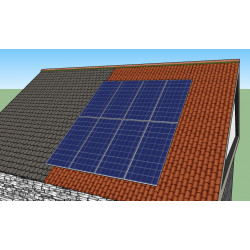 Konstrukce pro šikmou střechu s krytinou CAPACCO (háky pod šablonami) - 2x4 - 4,2m