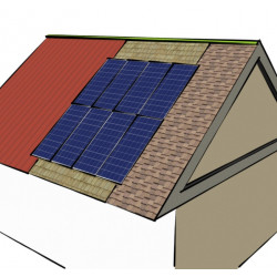 Konstrukce pro šikmou střechu s uchycením na falc plechu - 2x4 - 4,5m