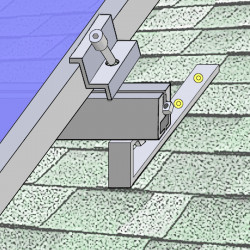 Konstrukce pro šikmou střechu s krytinou CAPACCO (háky pod šablonami) - 1x4 - 4,2m