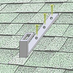 Konstrukce pro šikmou střechu s krytinou CAPACCO (háky pod šablonami) - 1x4 - 4,5m