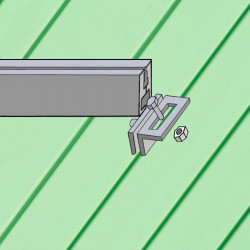 Konstrukce pro šikmou střechu s uchycením na falc plechu - 2x4 - 4,5m