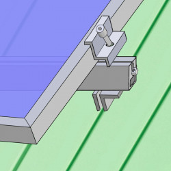 Konstrukce pro šikmou střechu s uchycením na falc plechu - 1x8 - 4,5m