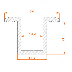 Příchytka středová JH - rozměry