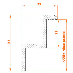 Příchytka krajní JH - rozměry