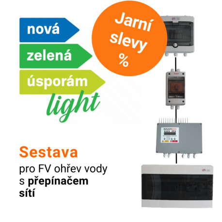 Set pro fotovoltaický ohřev vody NZÚ light s přepínačem sítí