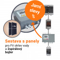 Set pro FV ohřev vody s 8 panely Jinko Solar 440 - FVE 3,6 kWp - pro 2spirálový bojler, regulátor DZD1.x AC 3kW PUIT