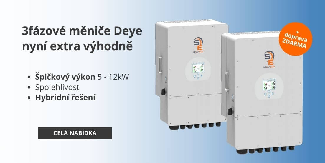 3fázové měniče Deye nyní extra výhodně